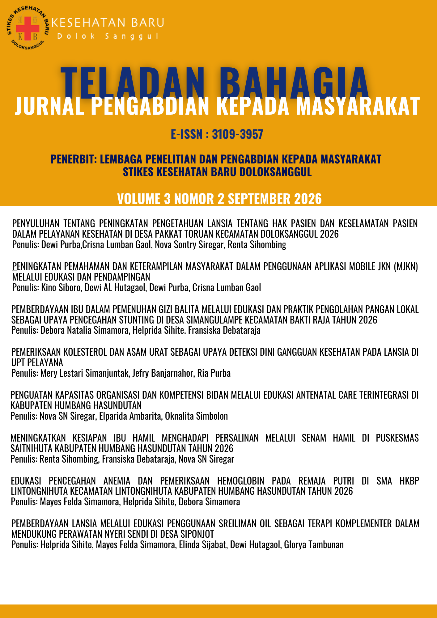 					View Vol. 3 No. 2 (2026): PENGABDIAN KEPADA MASYARAKAT EDISI SEPTEMBER 2026
				